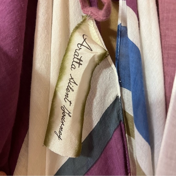 Anthropologie | NWT Aratta Aster Purple Maxi Dress Violet Stripe Tassel Size S - Picture 3 of 16